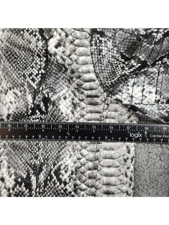 Y2K Faux Leather Moto Jacket Women's Petite Small Snake Skin Mob Wife Grunge - Picture 3 of 11